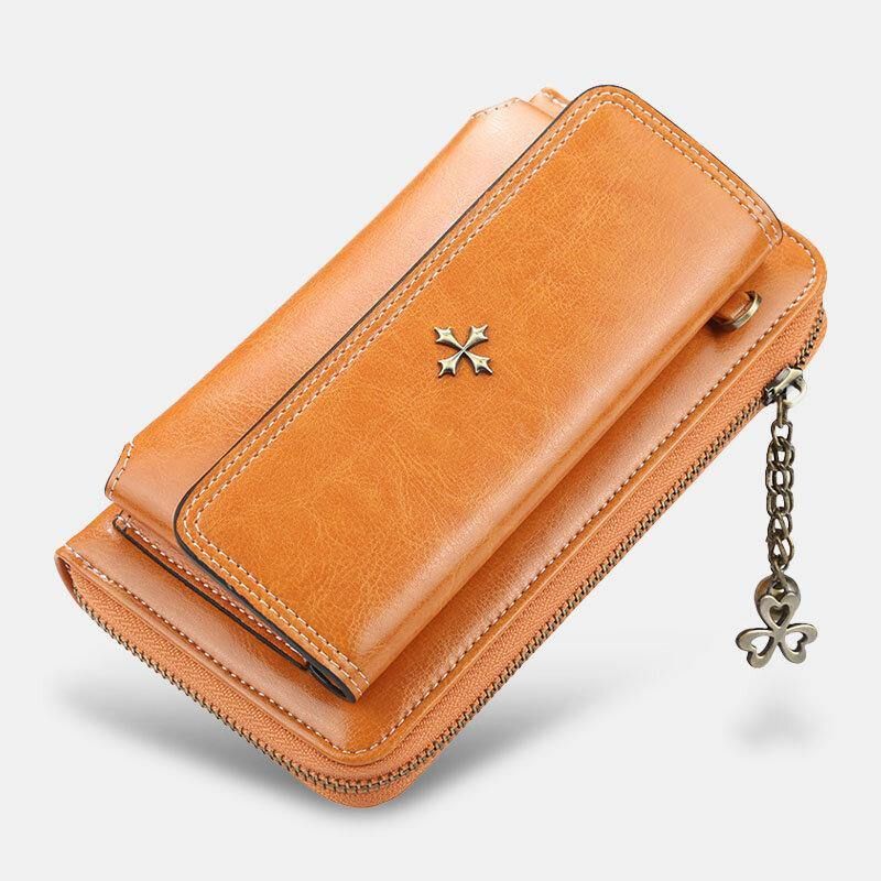 Kobiety Pu Leather Cross Flower Tassel Duża Pojemność Multi-Card Slot Phone Bag Crossbody Bag Torba Na Ramię