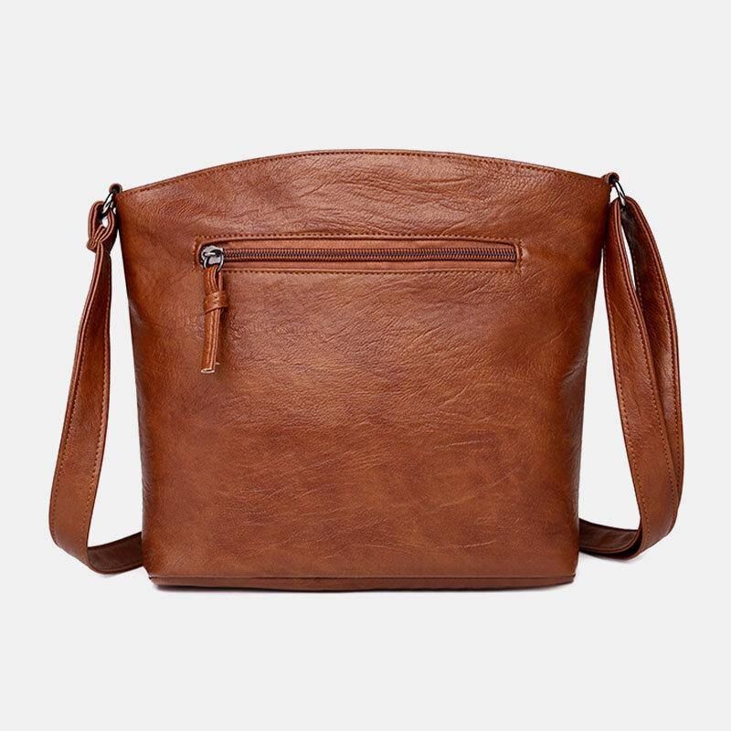 Kobiety Pu Leather Duża Pojemność Retro 6.3 Cala Multi-Kieszeni Torba Na Telefon Miękkie Torby Crossbody Torba Na Ramię