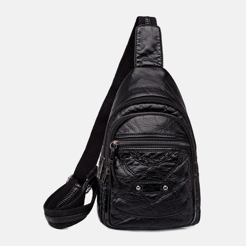 Kobiety Pu Leather Przenośne Torby Na Słuchawki O Dużej Pojemności Crossbody Torba Na Ramię Torba Na Klatkę Piersiową