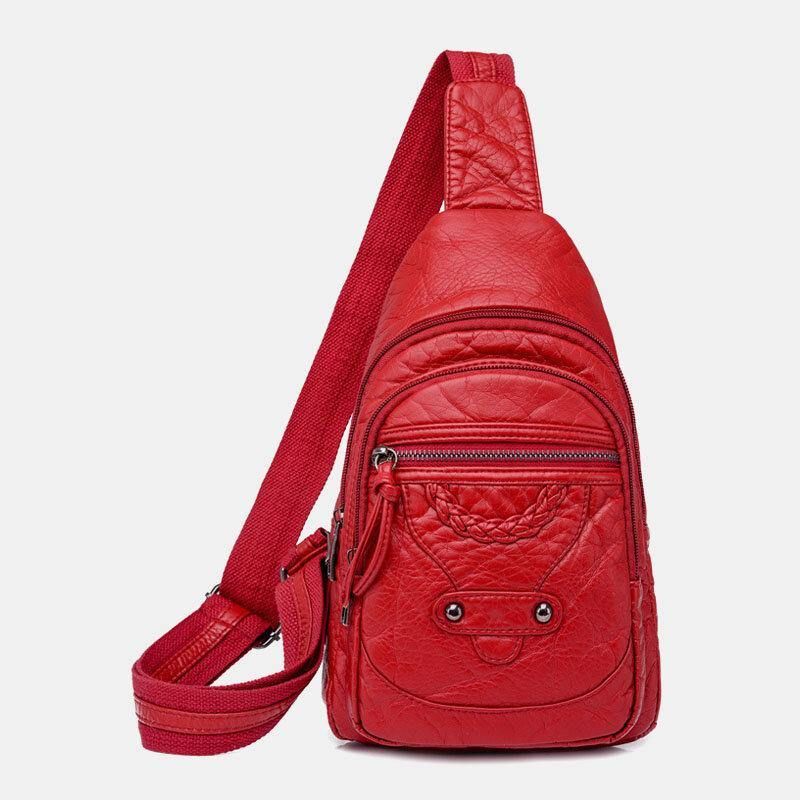 Kobiety Pu Leather Przenośne Torby Na Słuchawki O Dużej Pojemności Crossbody Torba Na Ramię Torba Na Klatkę Piersiową