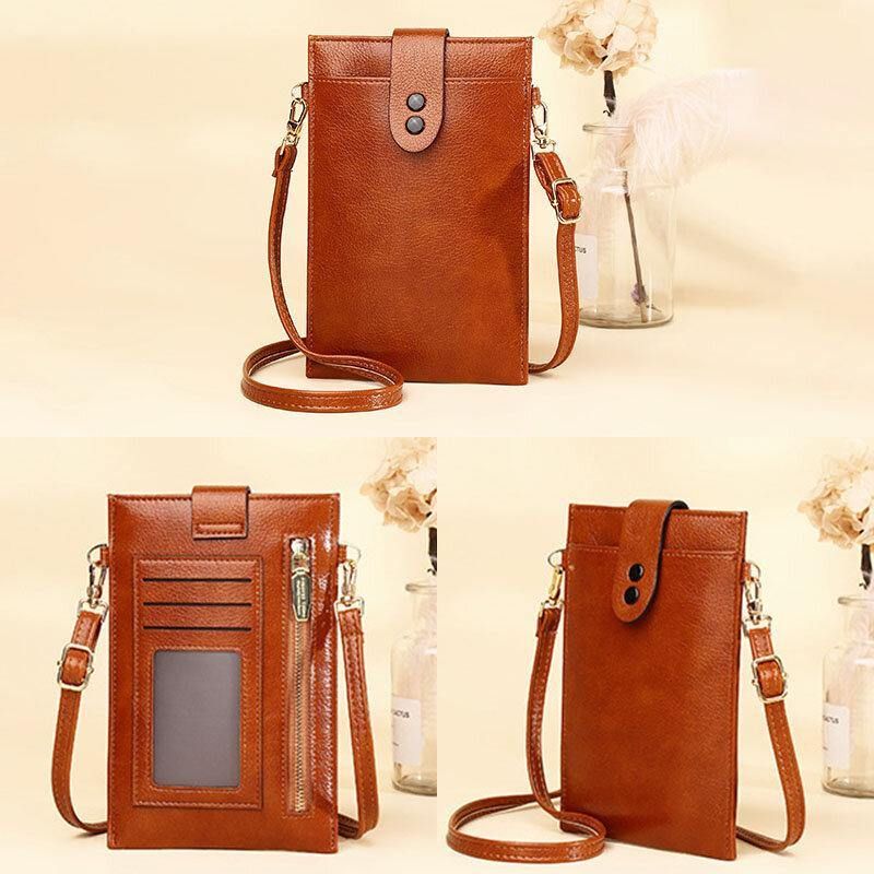 Kobiety Pu Leather Retro 6.3 Cala Torba Na Telefon Mini Multi-Card Slot Torby Crossbody Torba Na Ramię