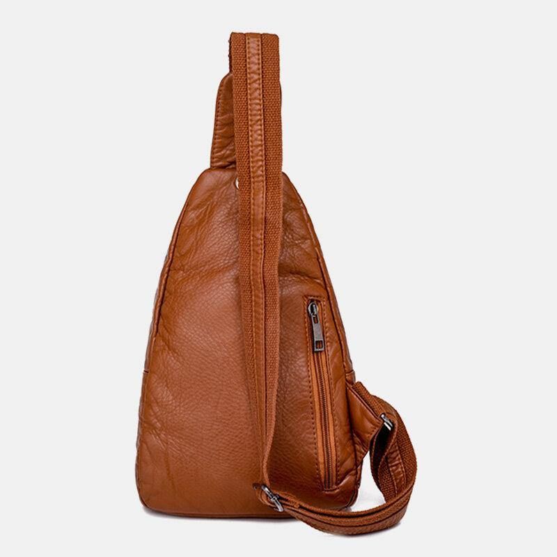 Kobiety Pu Leather Tassel Duża Pojemność Otwór Na Słuchawki Anti-Theft Crossbody Torby Torba Na Ramię Torba Na Klatkę Piersiową