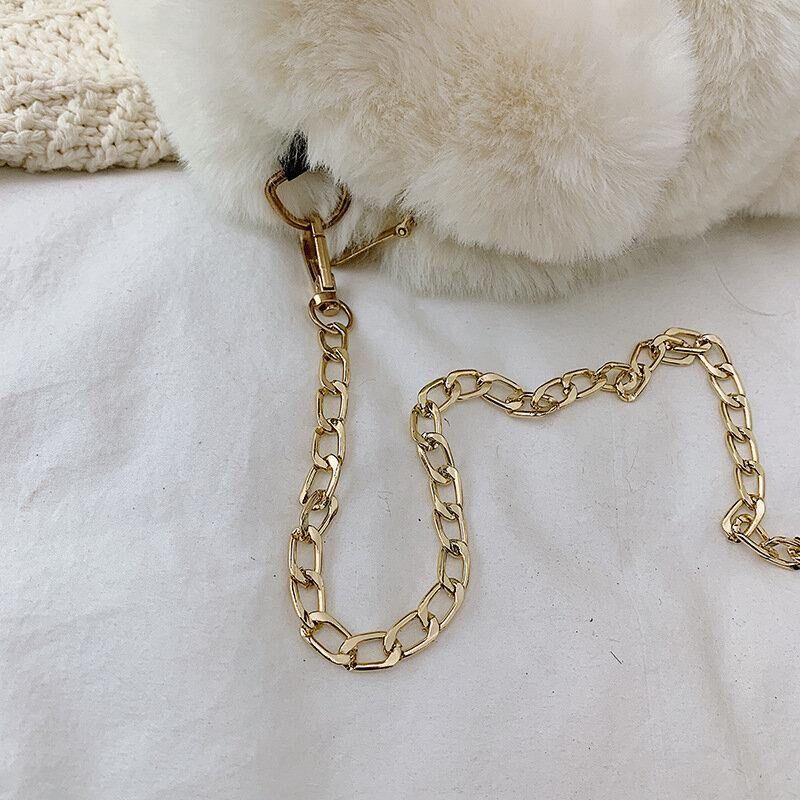 Kobiety Śliczne Pluszowe Łańcuchy Bear Chains Torba Na Ramię Crossbody