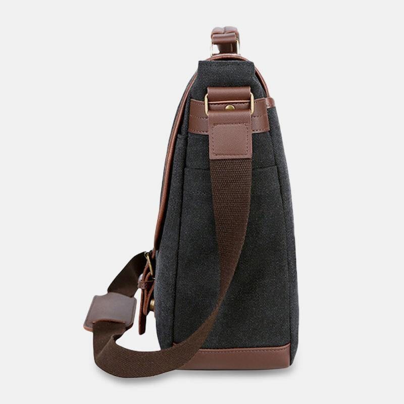 Mężczyźni Canvas Multi-Pocket Odporna Na Zużycie Torba Biznesowa W Stylu Vintage Torba Na Laptopa Torba Crossbody Torebka