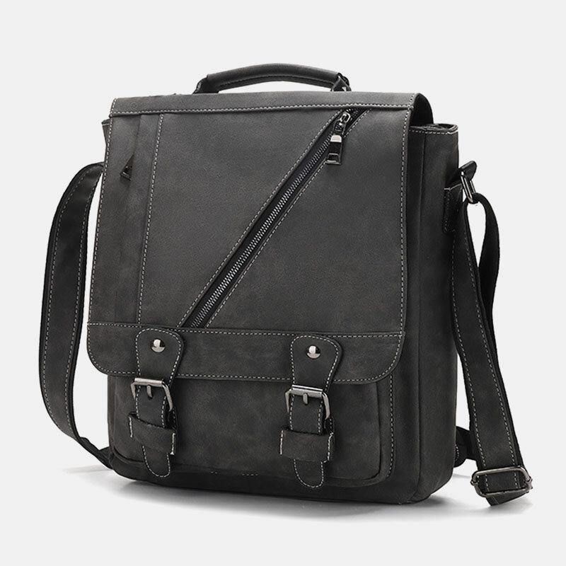 Mężczyźni Pu Leather Duża Pojemność Vintage Codzienne Wodoodporne Oddychające Torby Crossbody Torby Na Ramię Torebka