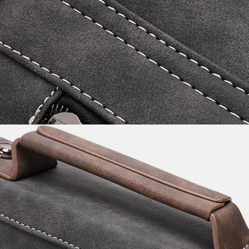 Mężczyźni Pu Leather Duża Pojemność Vintage Codzienne Wodoodporne Oddychające Torby Crossbody Torby Na Ramię Torebka