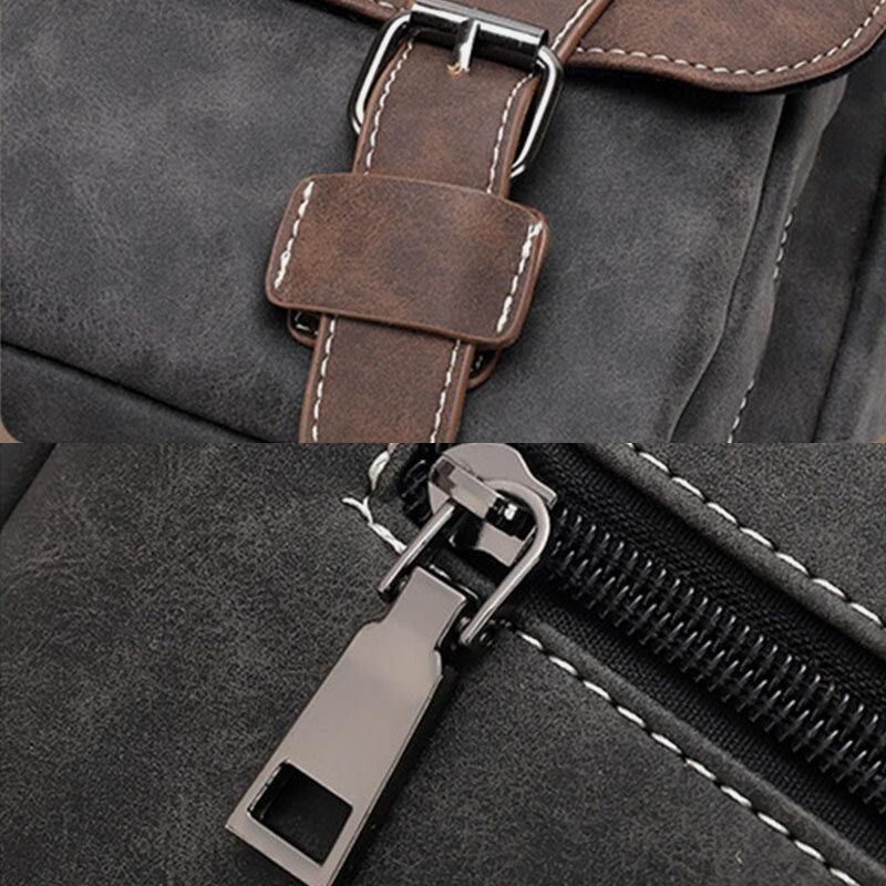 Mężczyźni Pu Leather Duża Pojemność Vintage Codzienne Wodoodporne Oddychające Torby Crossbody Torby Na Ramię Torebka