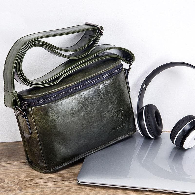 Męska Skórzana Odporna Na Kradzież Odporna Na Zużycie 7.9-Calowa Torba iPad W Stylu Vintage Kwadratowa Torba Crossbody Torba Na Ramię