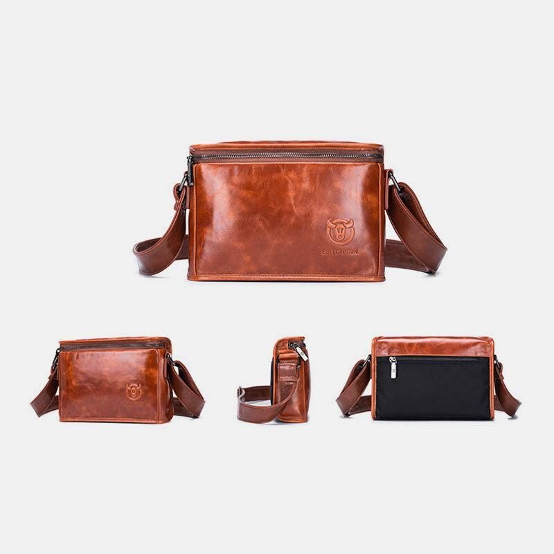 Męska Skórzana Odporna Na Kradzież Odporna Na Zużycie 7.9-Calowa Torba iPad W Stylu Vintage Kwadratowa Torba Crossbody Torba Na Ramię