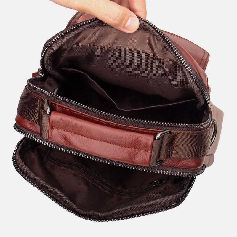 Męska Skórzana Skórzana Torba Na Ramię W Stylu Retro Business Crossbody Bag