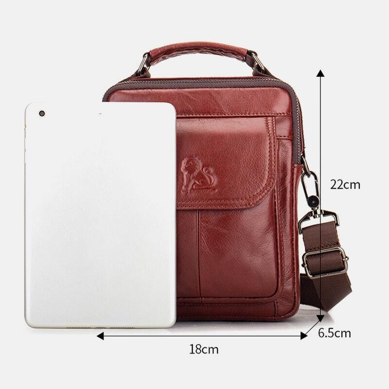 Męska Skórzana Skórzana Torba Na Ramię W Stylu Retro Business Crossbody Bag