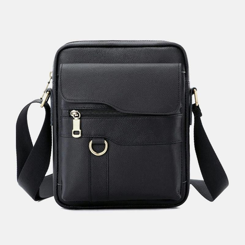 Męska Skórzana Torba O Dużej Pojemności Vintage Codzienne 6.5-Calowa Torba Na Telefon Torba Crossbody Torba Na Ramię Torba Kurierska