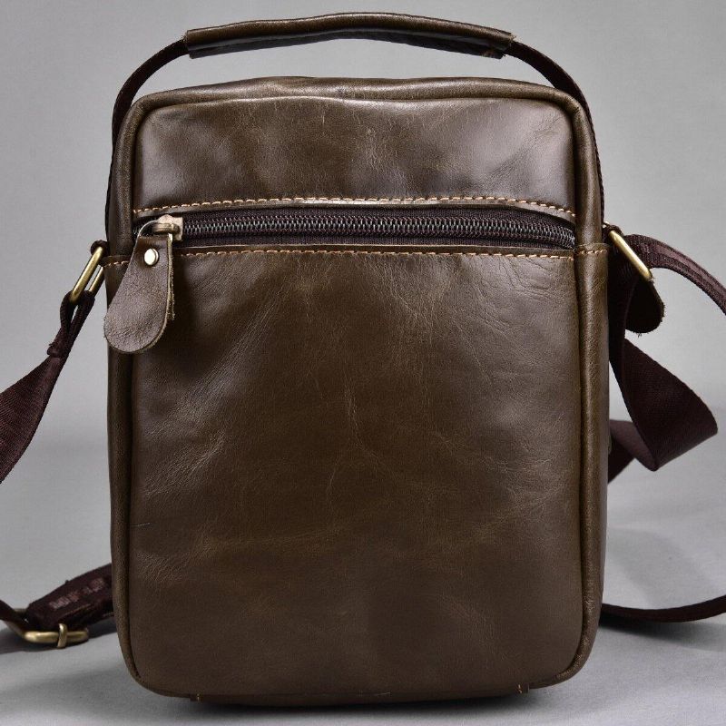 Męska Skórzana Torba Z Wieloma Kieszeniami Vintage 6.3 Cala Torba Na Telefon Torby Crossbody Torba Na Ramię Torebka