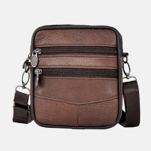 Męska Torba Z Prawdziwej Skóry O Dużej Pojemności Business Multi-Carry Crossbody Bag