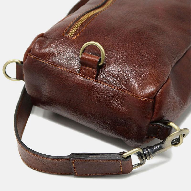 Męska Torba Ze Skóry Pu Anti-Theft Vintage Codzienne Torba Na Ramię Torba Na Ramię Torba Na Klatkę Piersiową Torba Na Ramię Hippie Bag