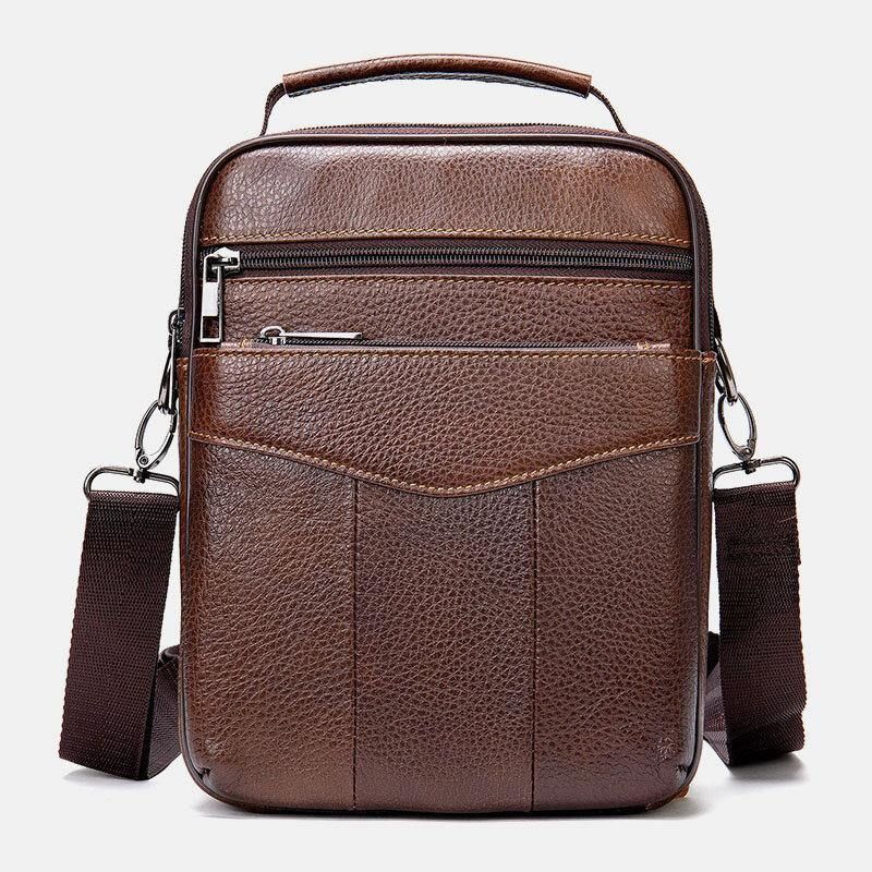 Męska Torebka Z Prawdziwej Skóry W Stylu Retro Business Pionowa Torebka Crossbody