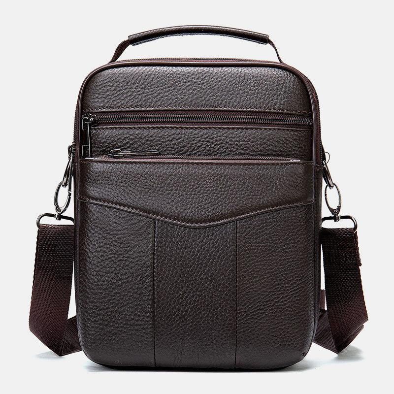 Męska Torebka Z Prawdziwej Skóry W Stylu Retro Business Pionowa Torebka Crossbody