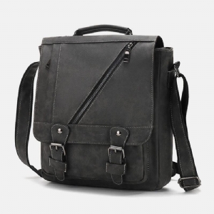 Męska Torebka Ze Sztucznej Skóry W Stylu Retro O Dużej Pojemności Multi-Carry Crossbody Bag