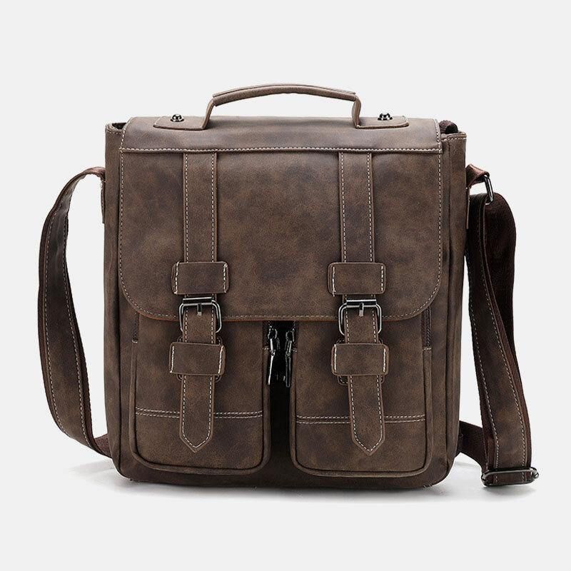 Męskie Kieszenie Ze Skóry Pu Vintage Codzienne Wodoodporne Oddychające Torby Crossbody Torby Na Ramię