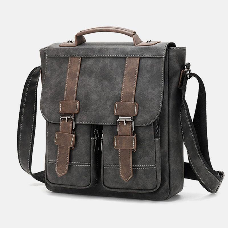 Męskie Kieszenie Ze Skóry Pu Vintage Codzienne Wodoodporne Oddychające Torby Crossbody Torby Na Ramię