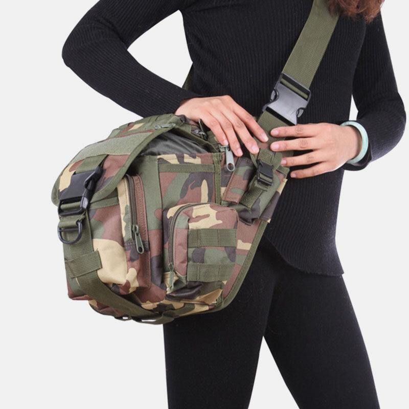 Unisex Oxford Cloth Tactical Camouflage Outdoor Game Riding Multi-Carry Torebka Podsiodłowa Torba Crossbody Torba Na Pas Plecak