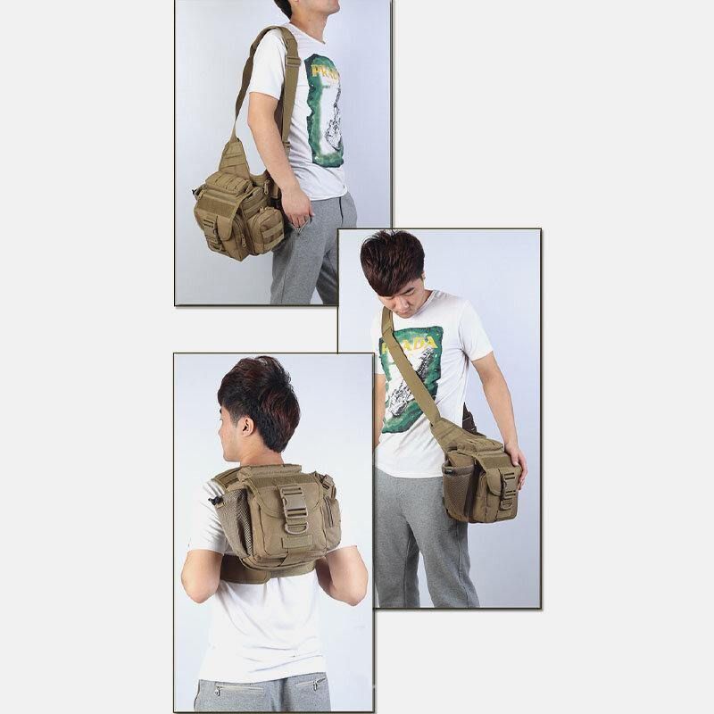 Unisex Oxford Cloth Tactical Camouflage Outdoor Game Riding Multi-Carry Torebka Podsiodłowa Torba Crossbody Torba Na Pas Plecak