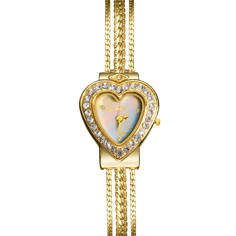 Asj Moda Heart-Shaped Damskie Quartz Zegarek Bransoletka Zegarek Na Rękę