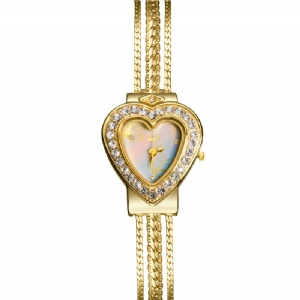 Asj Moda Heart-Shaped Damskie Quartz Zegarek Bransoletka Zegarek Na Rękę