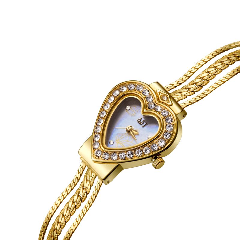 Asj Moda Heart-Shaped Damskie Quartz Zegarek Bransoletka Zegarek Na Rękę