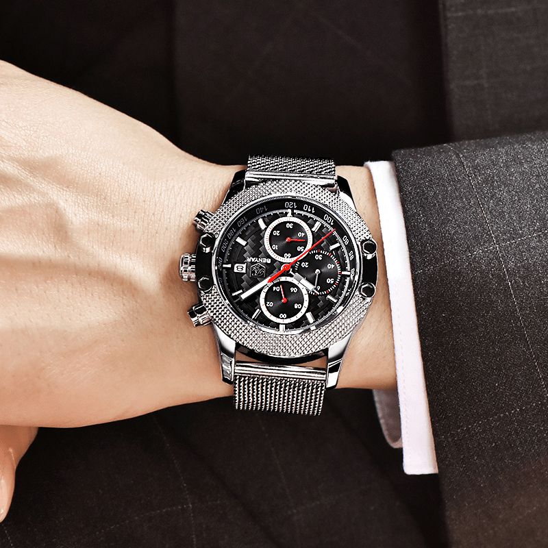 Benyar 5109M Moda Męskie Zegarek Chronograph 3Atm Wodoodporny Zegarek Kwarcowy Ze Stali Nierdzewnej