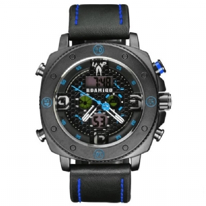 Boamigo F525 Moda Męskie Cyfrowy Zegarek Kreatywny Dial Luminous Week Display Chronograph Led Dual Display Watch