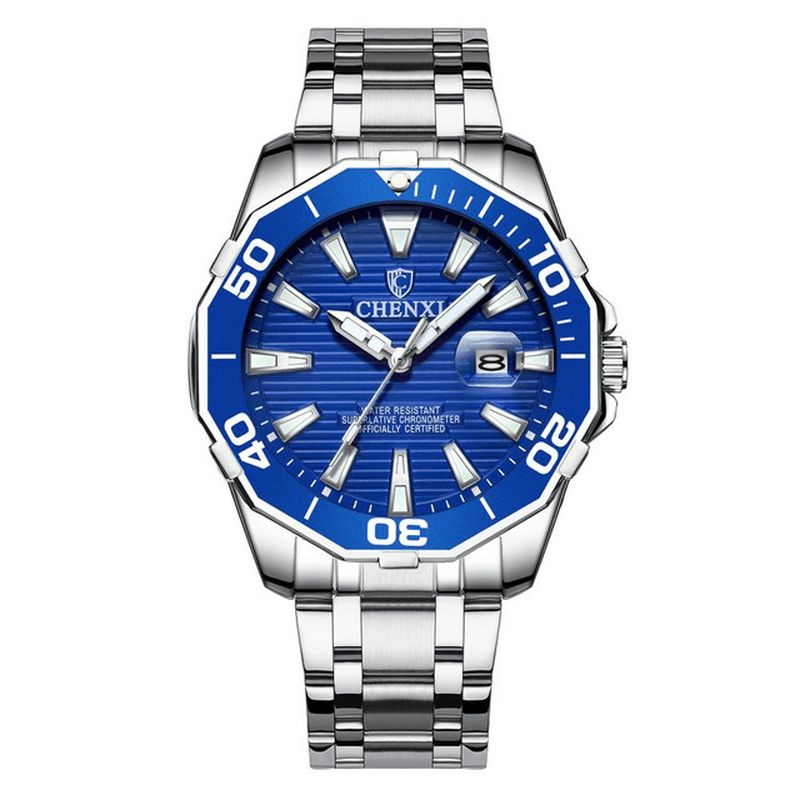 Chenxi 8205 Luminous Display Wodoodporny Zegarek Kwarcowy Business Style Męskie Wrist Watch