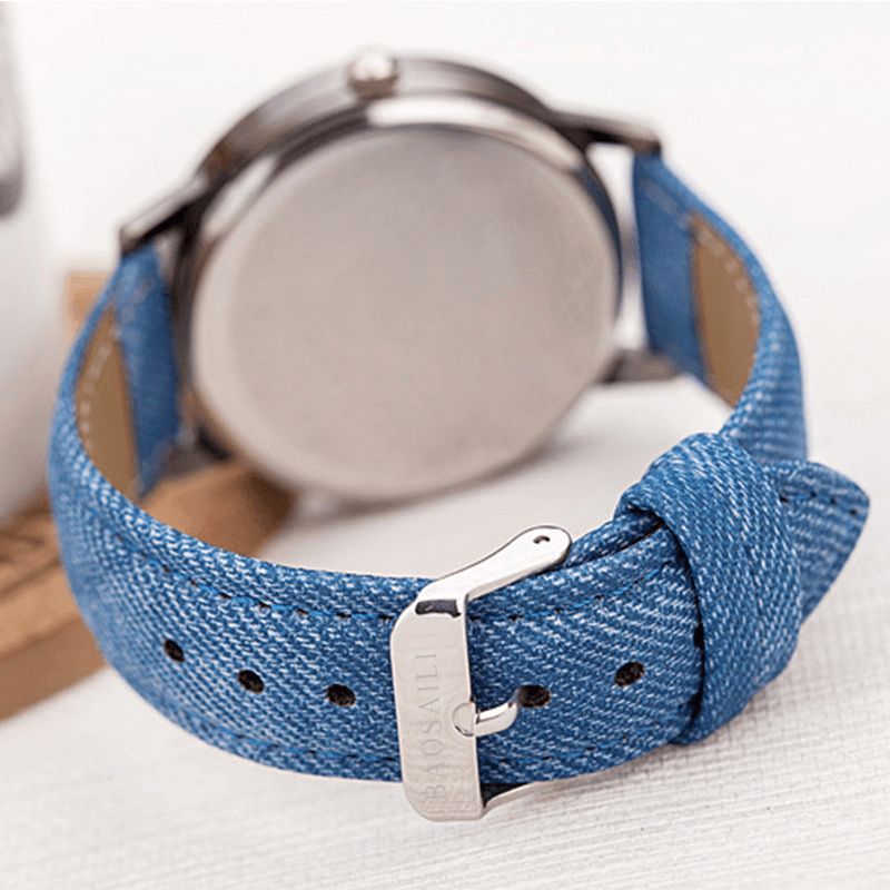 Codzienne Black Horse Desert Dial All-Match Denim Strap Męski Zegarek Kwarcowy Na Rękę