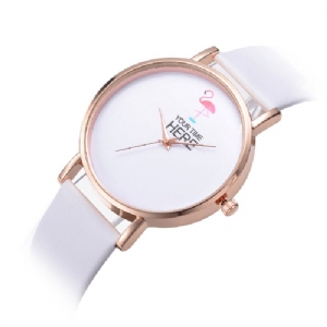 Codzienne Style Damskie Wrist Zegarek Rose Gold Case Skórzany Pasek Zegarek Kwarcowy