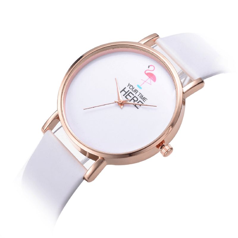 Codzienne Style Damskie Wrist Zegarek Rose Gold Case Skórzany Pasek Zegarek Kwarcowy