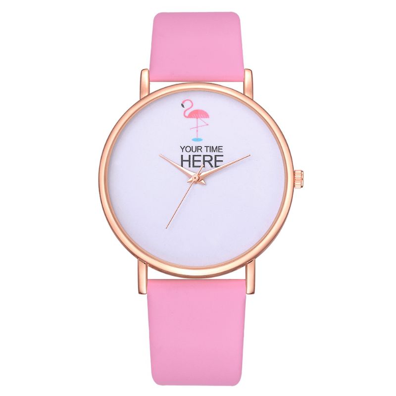 Codzienne Style Damskie Wrist Zegarek Rose Gold Case Skórzany Pasek Zegarek Kwarcowy