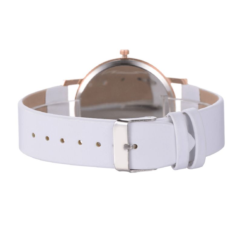 Codzienne Style Damskie Wrist Zegarek Rose Gold Case Skórzany Pasek Zegarek Kwarcowy