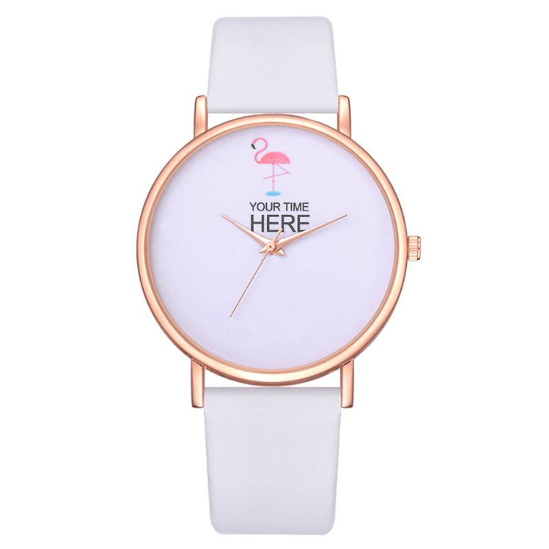 Codzienne Style Damskie Wrist Zegarek Rose Gold Case Skórzany Pasek Zegarek Kwarcowy