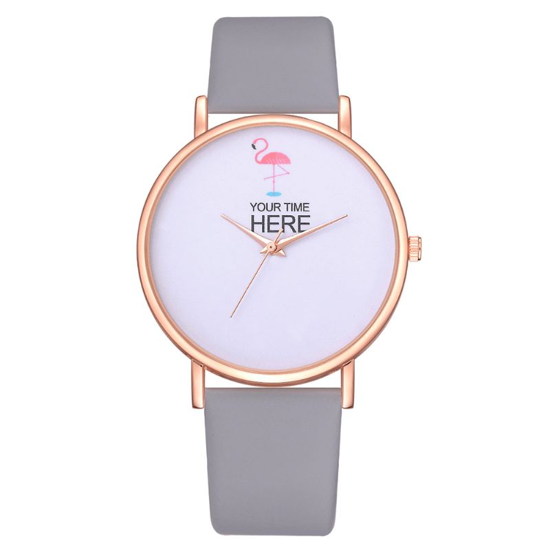 Codzienne Style Damskie Wrist Zegarek Rose Gold Case Skórzany Pasek Zegarek Kwarcowy