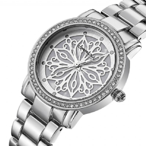 Crrju 2109 Diamenty Dial Case Damskie Wrist Zegarek Zegarki Kwarcowe Ze Stali Nierdzewnej