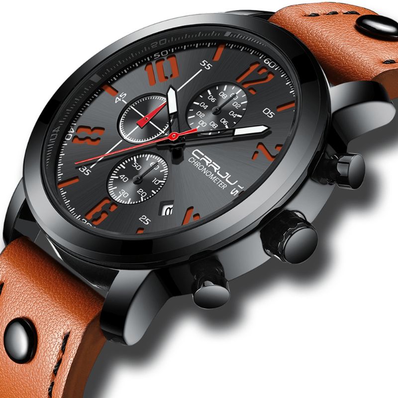 Crrju 2215 Chronograph Codzienne Style Męskie Wrist Zegarek Luminous Display Zegarek Kwarcowy