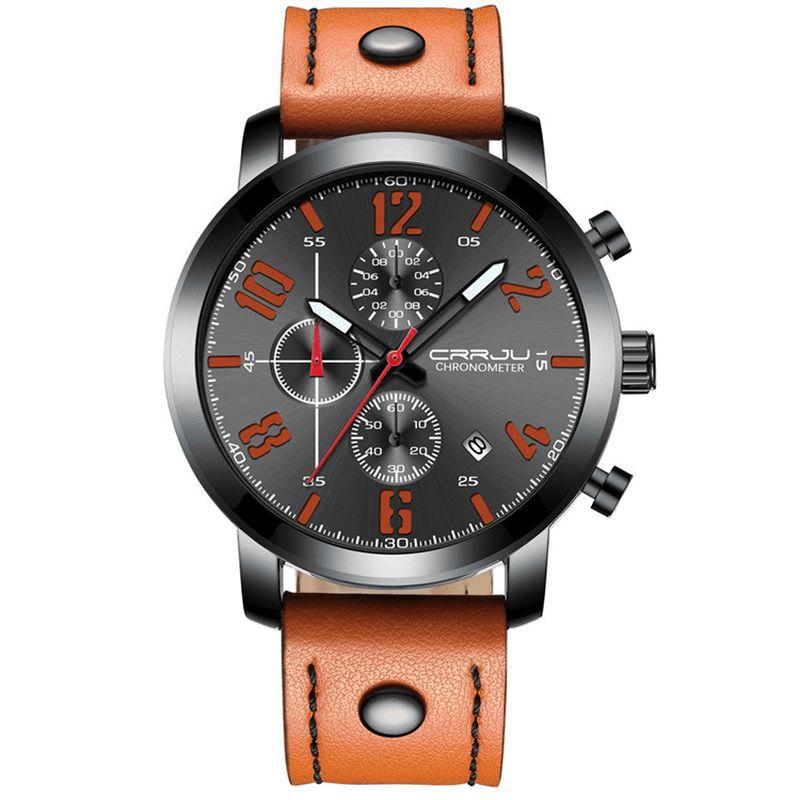 Crrju 2215 Chronograph Codzienne Style Męskie Wrist Zegarek Luminous Display Zegarek Kwarcowy