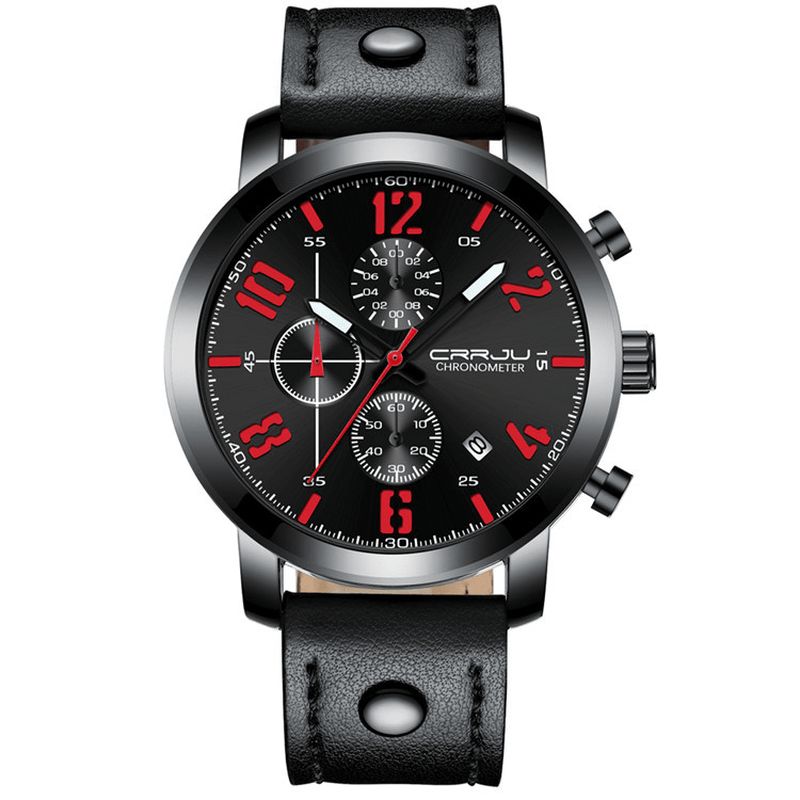 Crrju 2215 Chronograph Codzienne Style Męskie Wrist Zegarek Luminous Display Zegarek Kwarcowy