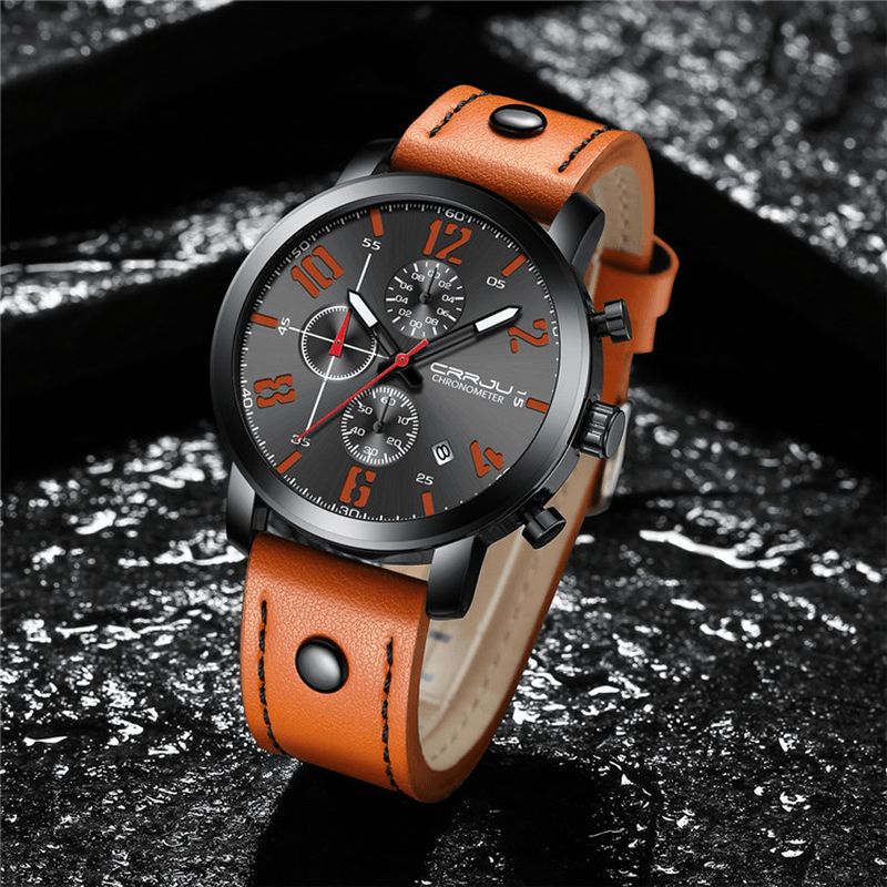 Crrju 2215 Chronograph Codzienne Style Męskie Wrist Zegarek Luminous Display Zegarek Kwarcowy