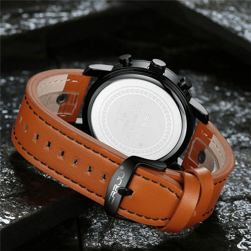 Crrju 2215 Chronograph Codzienne Style Męskie Wrist Zegarek Luminous Display Zegarek Kwarcowy