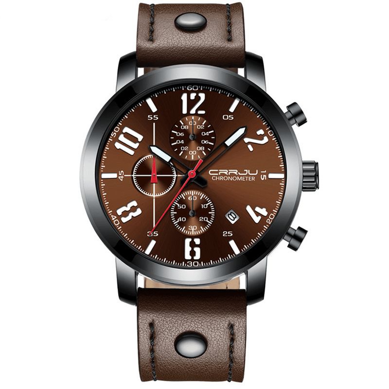 Crrju 2215 Chronograph Codzienne Style Męskie Wrist Zegarek Luminous Display Zegarek Kwarcowy