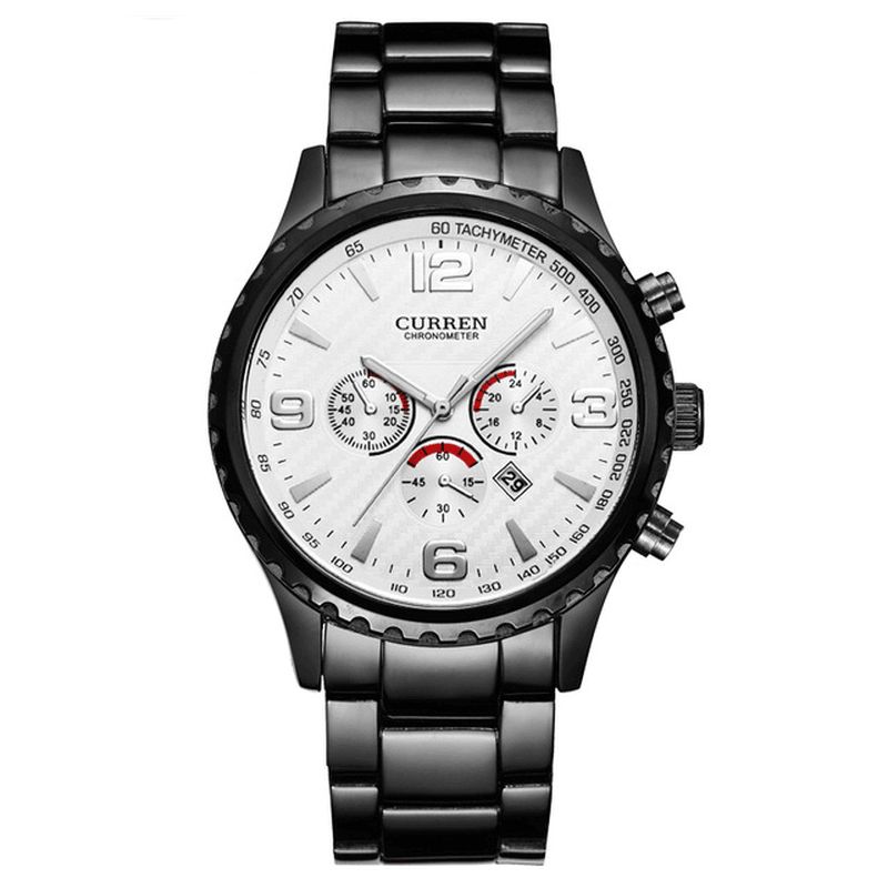 Curren 8056 Full Steel Business Style Męskie Wrist Zegarek Wodoodporne Zegarki Kwarcowe