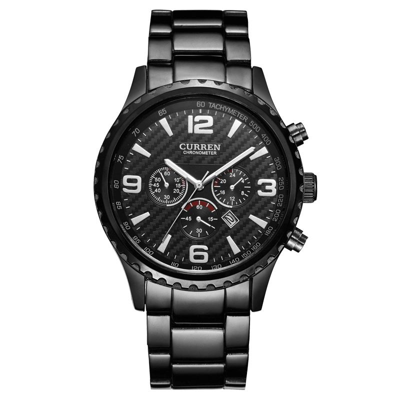 Curren 8056 Full Steel Business Style Męskie Wrist Zegarek Wodoodporne Zegarki Kwarcowe