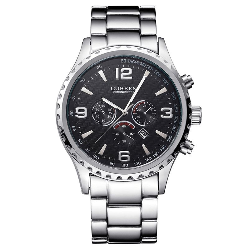 Curren 8056 Full Steel Business Style Męskie Wrist Zegarek Wodoodporne Zegarki Kwarcowe