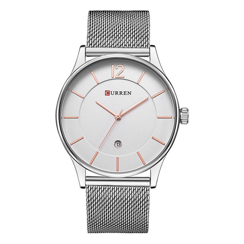 Curren 8231 W Pełni Metalowy Pasek Moda Męskie Zegarek Business Style Codzienne Dial Wodoodporny Zegarek Kwarcowy